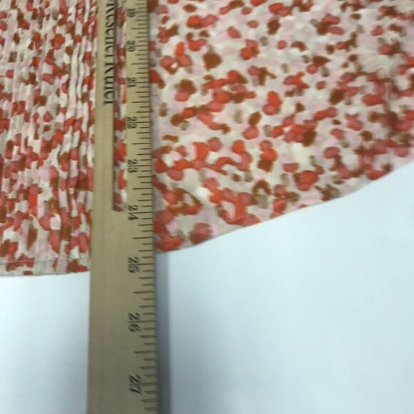 Talbots Top Womens P Peach Orange Pintuck Notch V Neck Long Sleeve Blouse - Picture 10 of 10